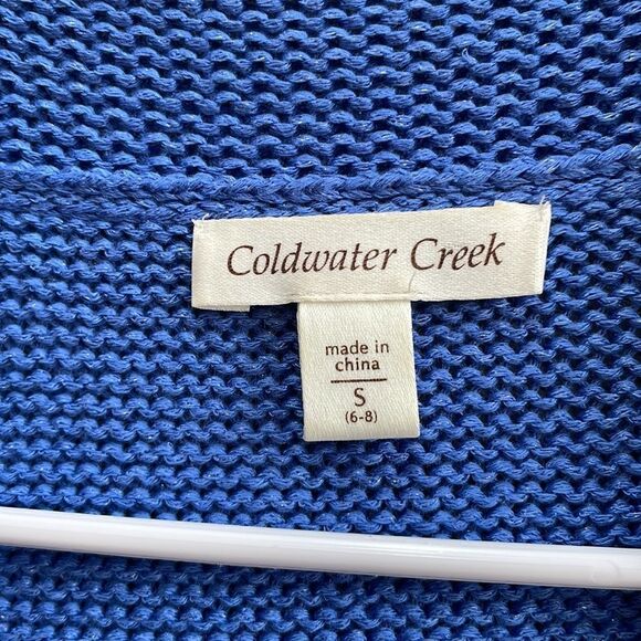 COLDWATER CREEK SHORT SLEEVE CARDIGAN SWEATER IN CORNFLOWER BLUE - Picture 4 of 5